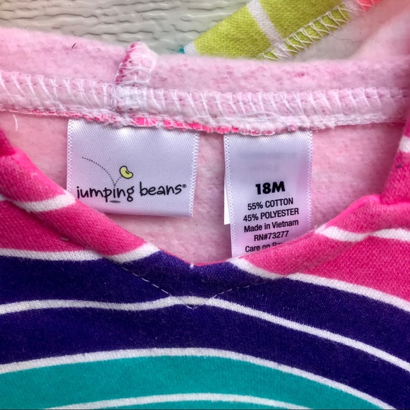 18m Rainbow stripes sweatshirt hoodie pullover sweater multicolored - Picture 3 of 6